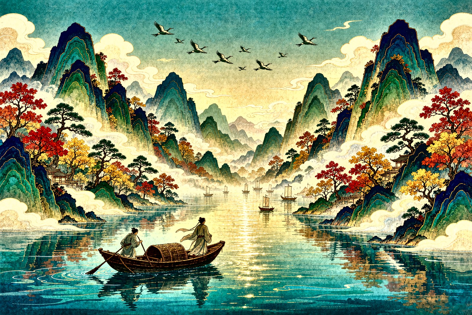 行旅 · 一舟入秋江,该缓则缓,该停则停